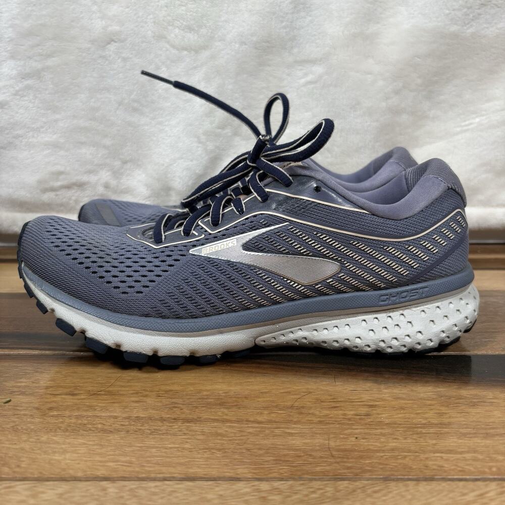 Brooks Ghost 12 Womens 8B Blue Gray Running Shoes Athletic Sneakers Comfort
